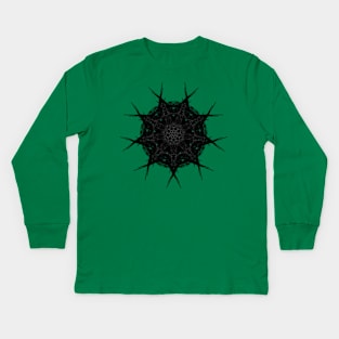 Dark scribbled mandala Kids Long Sleeve T-Shirt